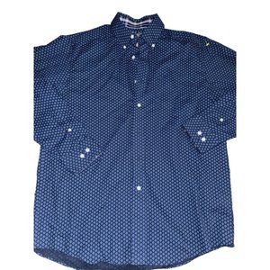 Ariat blue button-down, long sleeve shirt, wrinkle, free, men’s size medium. New